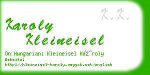 karoly kleineisel business card